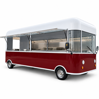 Camion de restauration électrique personnalisé avec de grands fenêtres de service, cuisine mobile en acier inoxydable, véhicule de restauration à vendre