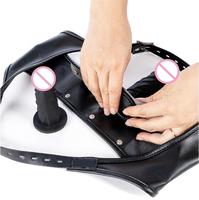 Strapon PU cuir harnais chasteté culotte Silicone détachable Double gode godemichet anal culotte femme masturbateur sexe produit %