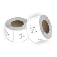 Autocollant transparent carré pour emballage cadeau, décoration pour scellage de boîte d'avion, rouleau d'autocollants de remerciement avec impression offset