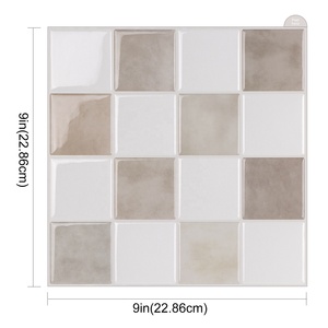 Dosseret de carrelage mural amovible en vinyle intelligent à décoller et à coller 9 "X 9" adhésif 3D sur le dosseret de carrelage pour cuisine RV Home - Product Image 2