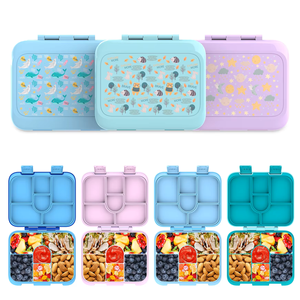 Lonchera Infantil Personalizada Estilo Bento con Tapa de Plástico Ecológica, Libre de BPA, Apta para <span class=keywords><strong>Microondas</strong></span>, Contenedor de Alimentos para el Regreso a Clases - Product Image 1