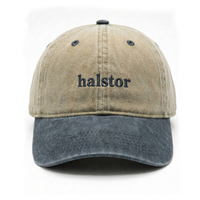 Casquette de baseball bicolore personnalisée brodée par le fabricant, en sergé de coton non structuré, style Dad Hat pour hommes