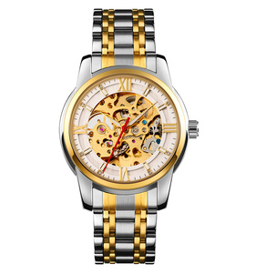 <span class=keywords><strong>Montre</strong></span> mécanique automatique squelette <span class=keywords><strong>pour</strong></span> <span class=keywords><strong>homme</strong></span> Skmei 9222 de haute qualité, en acier doré, étanche, de luxe, <span class=keywords><strong>pour</strong></span> les affaires - Product Image 2