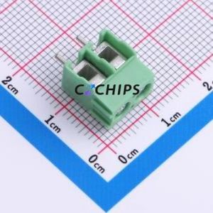 1935161 <b>Screw</b> Terminal <b>Block</b> Through hole Component (THT),P=5mm Connector ( Construction: 1x2P )( Pitch: 5mm )( Color: Green ) - Product Image 1