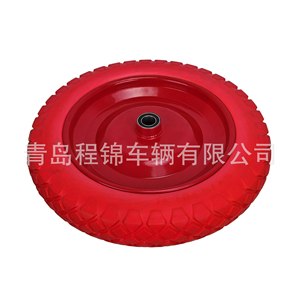 ยางรถเข็นเฉิงจิน ขนาด 13 นิ้ว ทำจากโพลียูรีเทนสีแดง สำหรับรถเข็นมือ - Product Image 3