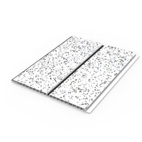 Carreau de plafond en PVC blanc Offre Spéciale britannique blanc brillant avec deux incrustations chromées pour panneau de salle de bain de douche murale humide