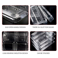 Boîtes transparentes congelées en plastique de stockage de rectangle couvercles de trou articulés conteneurs d'emballage de fruits de fraise de pastèque