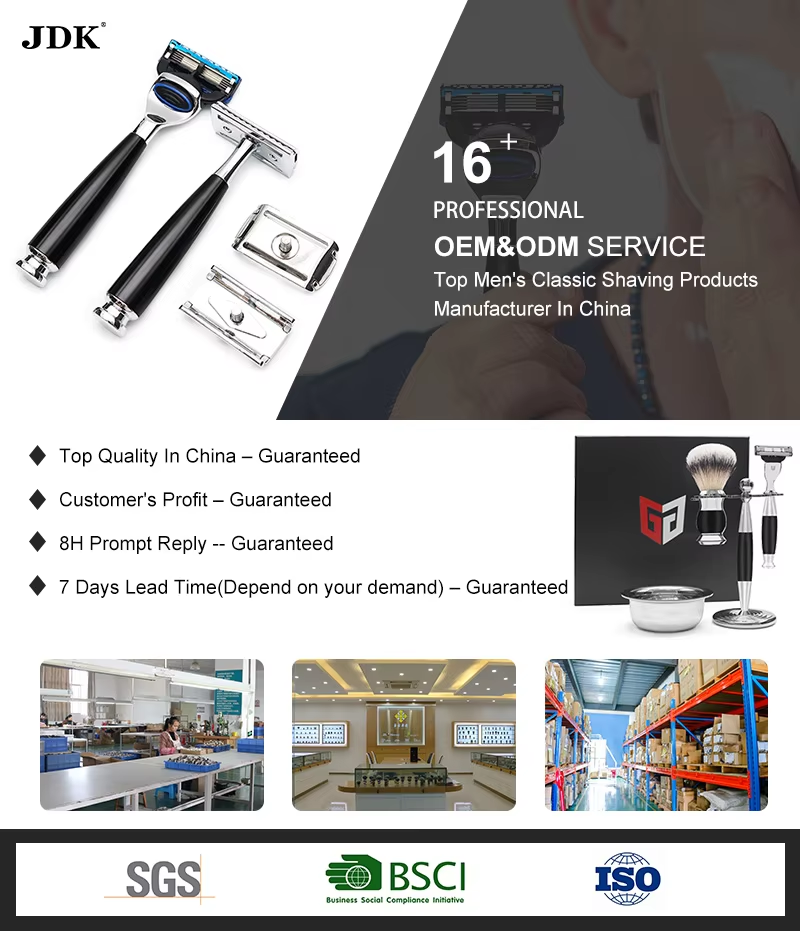 Men's Premium Safety Razor Shaving Kit with Adjustable Razor, Shaving Brush & Beard Grooming Accessories – Professional Wet Shave Set - View 4