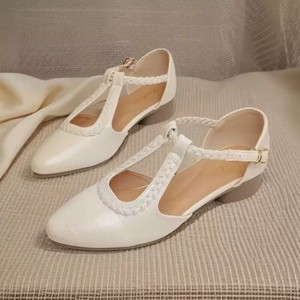 Sandalias de Plataforma con Tacón Bajo para Mujer, Estilo Slip-On, Tacones Gruesos, Diseño Vintage Francés con Parches, Punta en Pico, Zapatos para Primavera/Verano - Product Image 6
