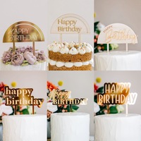 ECCOBELLA Bestseller Personalisierter Gravierter Happy Birthday Acryl-Cake-Topper 10cm Neuerscheinung Tortendekoration Zubehör