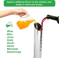 Rôtissoire Vertical en acier inoxydable pour poulet barbecue avec canette de bière pour rôtir et griller, rôtissoire à Infusion (canon de dinde)