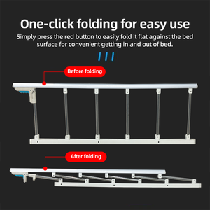 Barandilla de Cama de Aluminio con Asa de Apoyo para Ancianos y Discapacitados, Protector de Seguridad para Cama, Fácil de Plegar para el Cuidado del Cuidador - Product Image 4