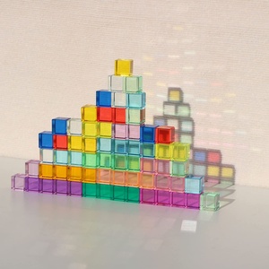 YAGELI Prix de gros usine Blocs de construction en acrylique Lucite colorés personnalisés Logo personnalisé imprimé en sérigraphie pour usage domestique et bureautique MOQ - Product Image 5
