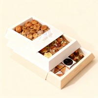 Boîte Pyramidale Biodégradable en Papier Kraft pour Plats à Emporter, Gâteaux et Desserts – Emballage pour Snacks, Impression à l'Encre de Soja, Vente en Gros