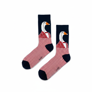 Calcetines Transpirables con Patrón de Cigüeña Bordado para Niñas, Estampado Jacquard Colorido en Seda, Talla Única, para Uso Diario, Temporada de Invierno - Product Image 2