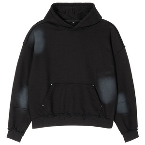 Felpa da <span class=keywords><strong>Uomo</strong></span> di Alta Qualità, 50% Cotone Anti-Restringimento, Corta e Larga, con Colletto a Cappuccio, Vestibilità Ampia, Invernale, Tinta Unita o Stampata, Pullover Imbottito - Product Image 6