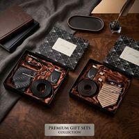 Zakelijk cadeauset voor heren: lederen riem en stropdas, kerstcadeaudoos, Valentijnscadeau