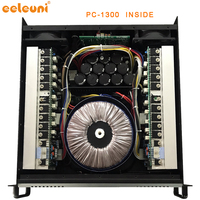 Amplificateur stéréo actif Eeleuni PC-1200 1200W avec impédance 8/4 Ohm, boîtier métallique pour utilisation en concert en extérieur