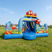 Nouveauté Lilytoys : Château Gonflable Sea World avec Toboggan et Structure Gonflable Poisson Clown pour Enfants
