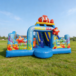 Lilytoys Nuovo Arrivo <span class=keywords><strong>Castello</strong></span> Gonfiabile Sea World con Scivolo e Combo Gonfiabile a Tema Pesce Pagliaccio per Bambini - Product Image 1