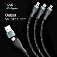 PD 100W 5-en-1 charge rapide câble USB type-c avec conducteur en cuivre pur conception tressée pour iPhone pour Samsung prend en charge l'imprimante