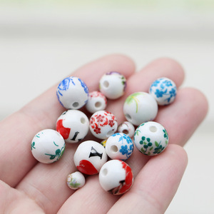 Ceramic Round <b>Beads</b> 12mm Antique Style Printed For Jewelry Making DIY Accessories Mixed Colors <b>Loose</b> <b>Beads</b> - Product Image 3