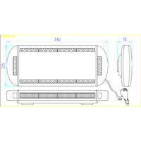 Lámpara de advertencia estroboscópica LED BIAOCHI portátil con base magnética de 21 pulgadas y 40W, barra de luces de emergencia para techo de vehículo, de aluminio, 12V 24V