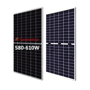 Painel solar canadense 580W 585W 590W 595W 600W 610W monocristalino fotovoltaico preço
