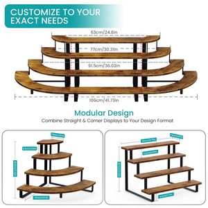 Soporte de Madera para Cupcakes en Forma de Escalera, Exhibidor de 4 Niveles para Postres, Galletas, Dulces y Donuts - Product Image 3