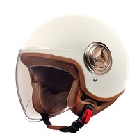 Casque de moto électrique, demi-casque, matériau ABS, style rétro, certifié 3C, toutes saisons, ajustement universel pour hommes et femmes
