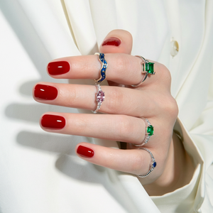 Nuevo Diseño de Joyería Fina de Plata, Anillos de Dedo de la Suerte de Arcoíris Colorido, Plata de Ley 925 Multicolor, Anillos para Mujeres, Damas y Adolescentes - Product Image 3