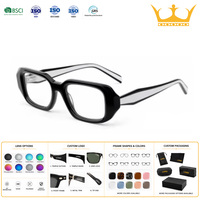 Lunettes optiques rectangulaires vintage unisexe, monture optique en acétate de haute qualité, style rétro, verres personnalisables, populaires pour le quotidien et l'extérieur