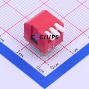 DPL-03RP DIP Switch Through hole Component (THT) Switch Piano Key Single Pole Single Throw 3 PC Pin - Product Image 1