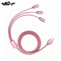 Kabel pengisi daya USB mikro nilon, untuk Samsung Galaxy 1.2M, nilon, grosir PVC 3 + 1 Beli stok untuk ponsel dan Headset