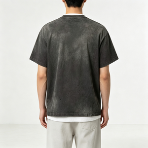 เสื้อยืดคอตตอนวินเทจสไตล์ดิสเทรส พิมพ์ลายตัวอักษร M แขนสั้นทรงโอเวอร์ไซส์ สำหรับผู้หญิงและผู้ชาย เสื้อยืดลำลองลายกราฟิก สั่งทำได้ - Product Image 3