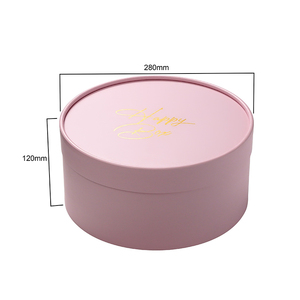 Caja Cilíndrica Rosa de Cartón de 2 mm <span class=keywords><strong>con</strong></span> Logotipo Estampado en Caliente, UV, Flores, Chocolate, <span class=keywords><strong>Galletas</strong></span>, Caja de Embalaje Cosmético, Laminación Mate, Diseño Gratuito - Product Image 4