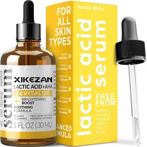 Private Label Lactic Acid 7% AHA 5% Facial Exfoliating Serum Brightening Skin Firming Serum Women's Facial Care Serum