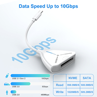 Caja Externa Portátil USB3.2 10Gbps NVMe NGFF a M.2 para Discos de Estado Sólido, Carcasa para Discos Duros