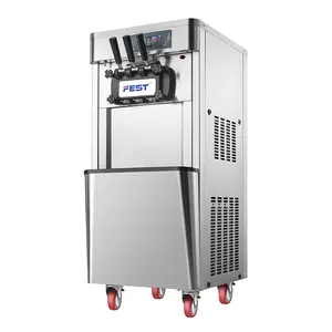 FEST Automatic Commercial Vertical Ice Cream Maker 3 Colors Soft Ice Cream Cone Machine Ice Cream Machine For Sale
