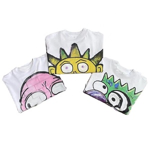 Personnalisé décontracté graphique sérigraphie t-shirt unisexe goutte épaule t-shirt col montant 100% coton surdimensionné recadrée t-shirt hommes - Product Image 3