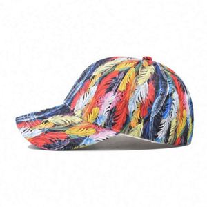 Casquettes de baseball structurées à 6 panneaux OEM en gros, casquettes de sport à imprimé floral de haute qualité - Product Image 5