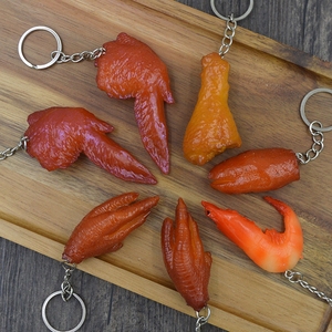 Porte-clés en PVC créatif, simulation de nourriture, caoutchouc souple, cochon braisé, pied de cochon à cinq fleurs, poulet rôti, modèle de pendentif, cadeau - Product Image 3