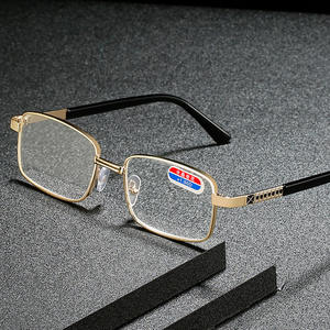 แว่นอ่านหนังสือคริสตัลกลาส กรอบโลหะ ดีไซน์ทรงสี่เหลี่ยม +1.50D สำหรับทุกเพศ ทนทาน พกพาสะดวก - Product Image 5
