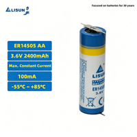 Batería ER14505 de 3.6V Li-SOCl2, Tamaño AA, 2400mAh, Celda de Litio Primaria para Electrónica Automotriz, Rastreo GPS y TPMS