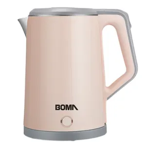 BOMA Home use 2.3L PB+ SS electric plastic kettle double layer water kettle 220V 1500W two color available good quality