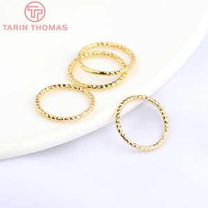 Anillas de latón chapadas en oro de 24 quilates con rosca, círculo cerrado, de alta calidad, accesorios para la fabricación de joyería DIY - Product Image 3