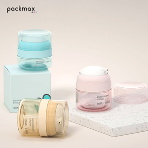 30g/50g PETG double-layer airless cream <b>jars</b> with dust cap – refillable face cream & lotion cosmetic packaging - Product Image 5