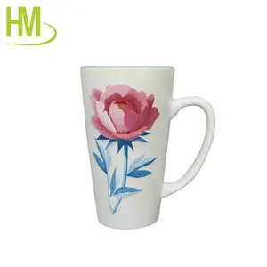 Caneca de café cerâmica do oem do design de flor da primavera