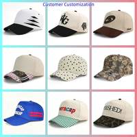 Gorra de Béisbol HBA54 de 5 Paneles con Visera Curva, Estilo Vintage, Personalizada con Bordado Americano, Diseño de Puntos Bicolor para Adultos