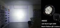 Luz de Trabajo Cuadrada de 50W para Tractores John Deere, New Holland, Valtra, Caterpillar, Gehl, Komatsu, Faro Delantero, Lámpara de Trabajo LED de 4 Pulgadas